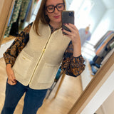 Gilet Bainford Teddy - Beige - BARBOUR FEMME