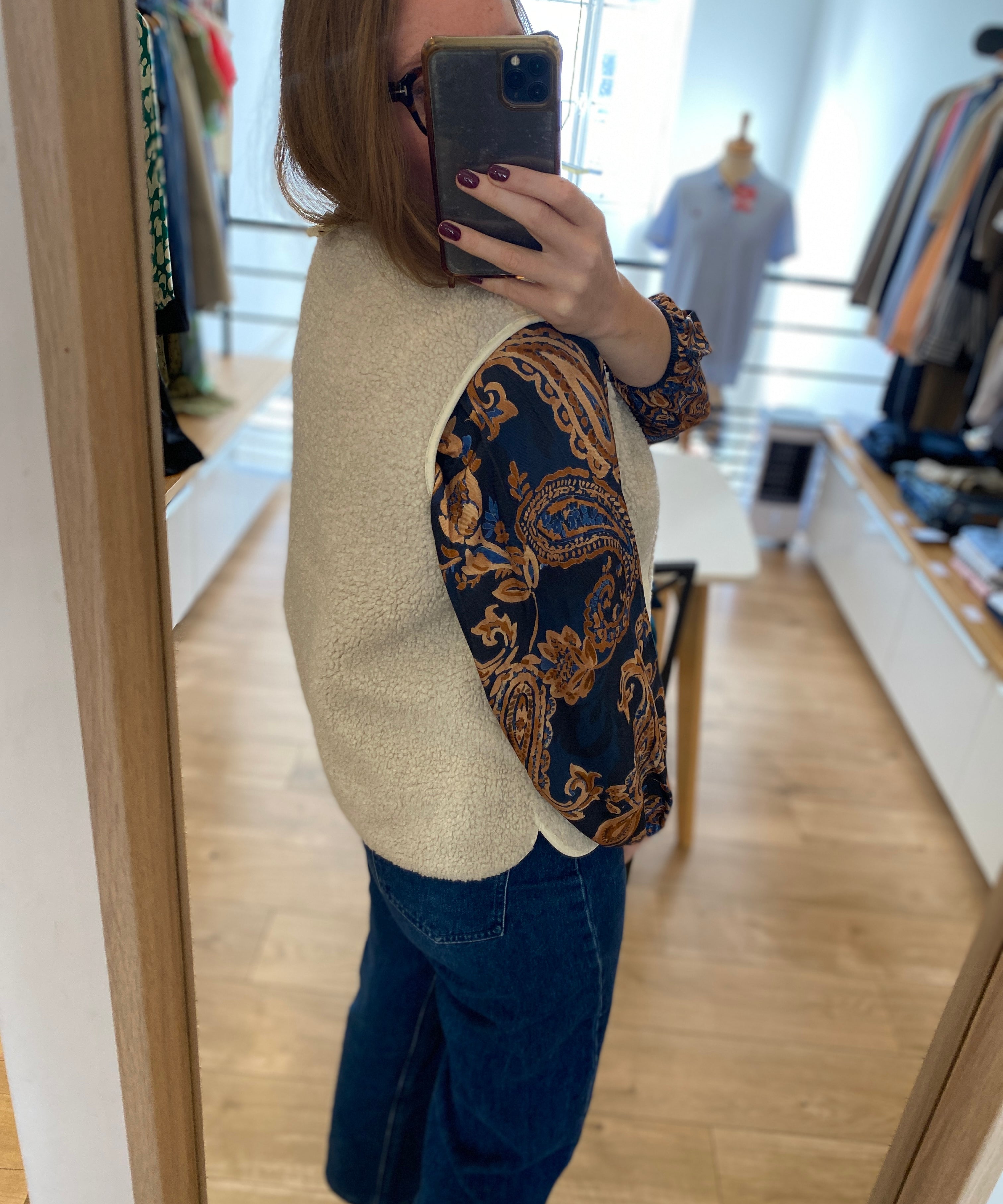 Gilet Bainford Teddy - Beige - BARBOUR FEMME