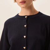 Gilet fin en laine boutons cœur Arbalette - DES PETITS HAUTS