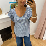 Blouse col V manches volantées Hazalsan - Regate - TBS Femme