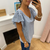 Blouse col V manches volantées Hazalsan - Regate - TBS Femme