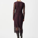 Long Lace Dress - Burgundy - IKKS Women