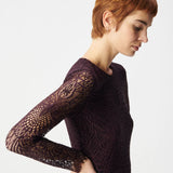 Long Lace Dress - Burgundy - IKKS Women