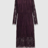 Long Lace Dress - Burgundy - IKKS Women
