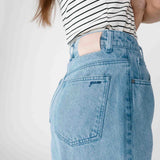 Bermuda long en jean taille haute Will - Skyblue - GRACE & MILA