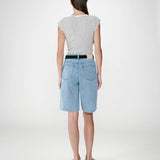 Bermuda long en jean taille haute Will - Skyblue - GRACE & MILA