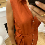 Robe chemise longue sans manches ceinturée Viprisilla - VILA
