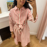 Robe chemise à manches longues ample ceinturée Viprisilla - Hibiscus - VILA