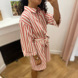 Robe chemise à manches longues ample ceinturée Viprisilla - Hibiscus - VILA