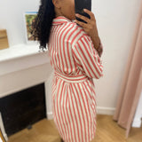 Robe chemise à manches longues ample ceinturée Viprisilla - Hibiscus - VILA