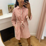 Robe chemise à manches longues ample ceinturée Viprisilla - Hibiscus - VILA