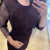 Long Lace Dress - Burgundy - IKKS Women