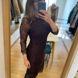 Long Lace Dress - Burgundy - IKKS Women