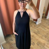 Sleeveless jersey maxi dress - Black - MARC O'POLO WOMEN