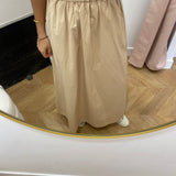 Jupe longue en coton craquant Blanche - Sable - C'EST BEAU LA VIE