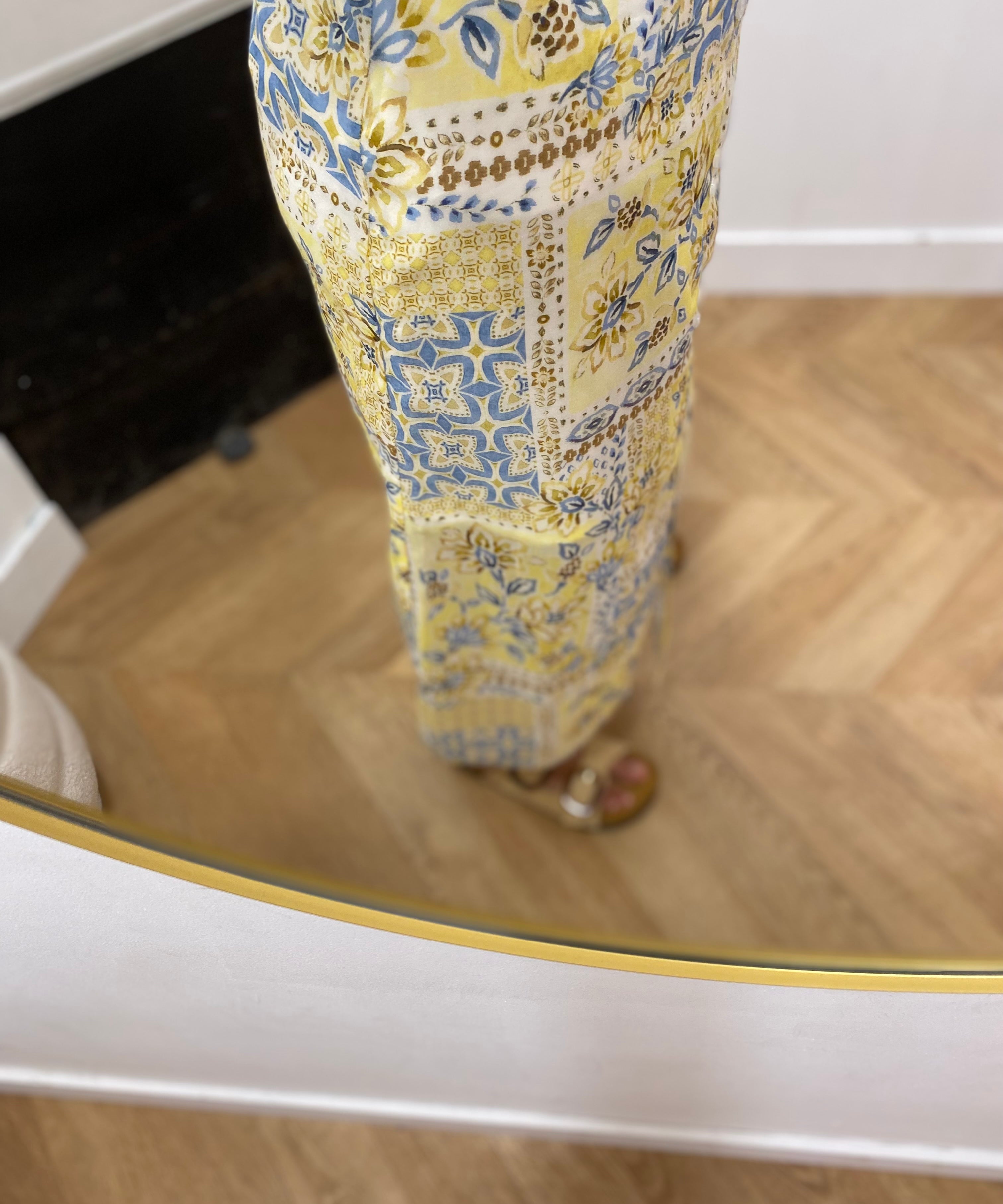Jupe longue imprimée Belinda – Blond – C’EST BEAU LA VIE !