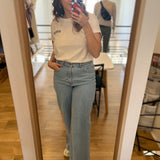 Jean large délavé taille haute Louela - Bleach - DES PETITS HAUTS