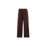 Visuel de face du pantalon de jogging large marron chocolat NO NAME Willo à plis nervurés