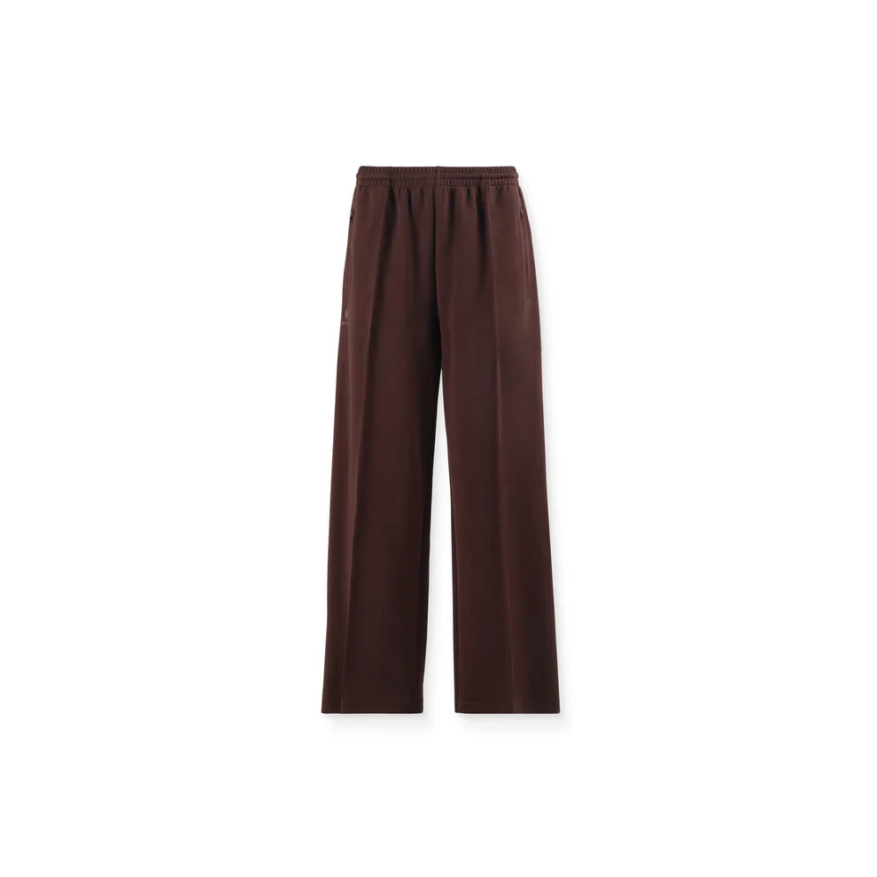 Visuel de face du pantalon de jogging large marron chocolat NO NAME Willo à plis nervurés