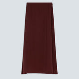 Visuel à plat de la jupe longue fluide en jacquard prune SUNCOO FEMME Flavie