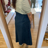 Jupe jean midi à taille haute asymétrique B327245 - Turquoise - IKKS WOMEN