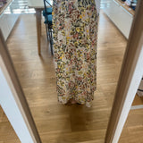 Jupe longue fleurie à taille smockée élastique Roxie - Verveine - DES PETITS HAUTS
