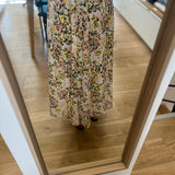 Jupe longue fleurie à taille smockée élastique Roxie - Verveine - DES PETITS HAUTS