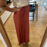 Jupe mi-longue en viscose effet lin Tinga - Argile - SUN VALLEY FEMME