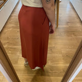 Jupe mi-longue en viscose effet lin Tinga - Argile - SUN VALLEY FEMME