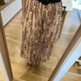 Jupe midi imprimée léopard Fauve - Beige - SUNCOO