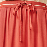 Jupe mi-longue en viscose effet lin Tinga - Argile - SUN VALLEY FEMME
