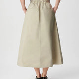 Jupe midi évasée à plis structurés B327065 - Beige - IKKS WOMEN