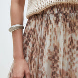 Jupe midi imprimée léopard Fauve - Beige - SUNCOO