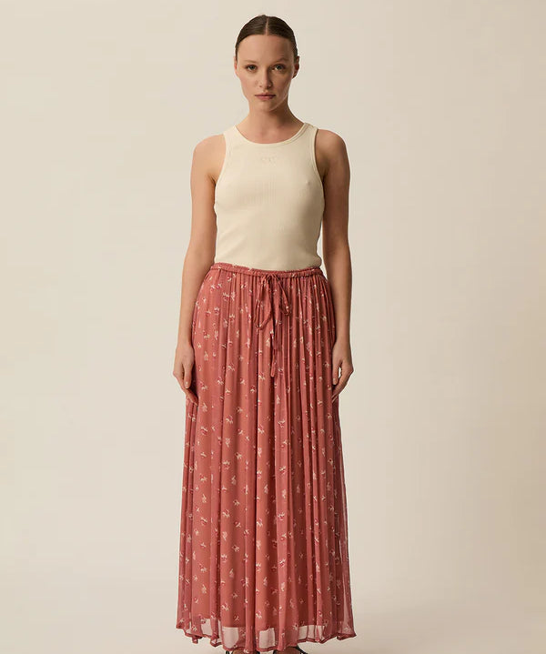 Jupe midi trapèze plissée imprimé fleurie Vesuline - Flora - DES PETITS HAUTS