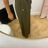 Pantalon fluide ceinture élastiquée avec lien à pampilles - Abysse ou Kaki - LOLA ESPELETA