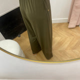 Pantalon fluide ceinture élastiquée avec lien à pampilles - Abysse ou Kaki - LOLA ESPELETA