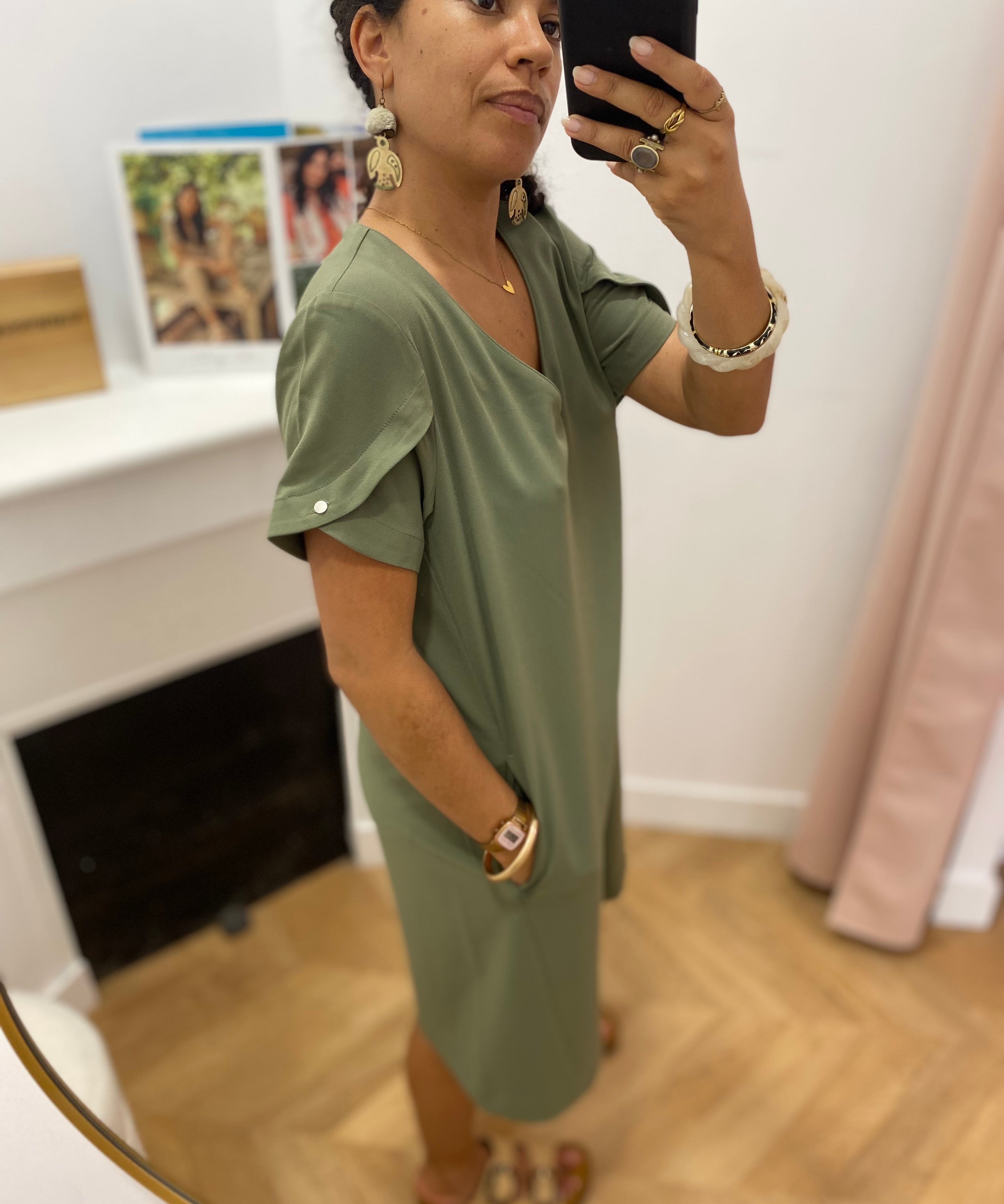Robe courte Lannarob - Kaki - TBS FEMME