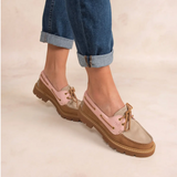 Chaussures bateau femme Lazaria - Tan et rosed - TBS Femme