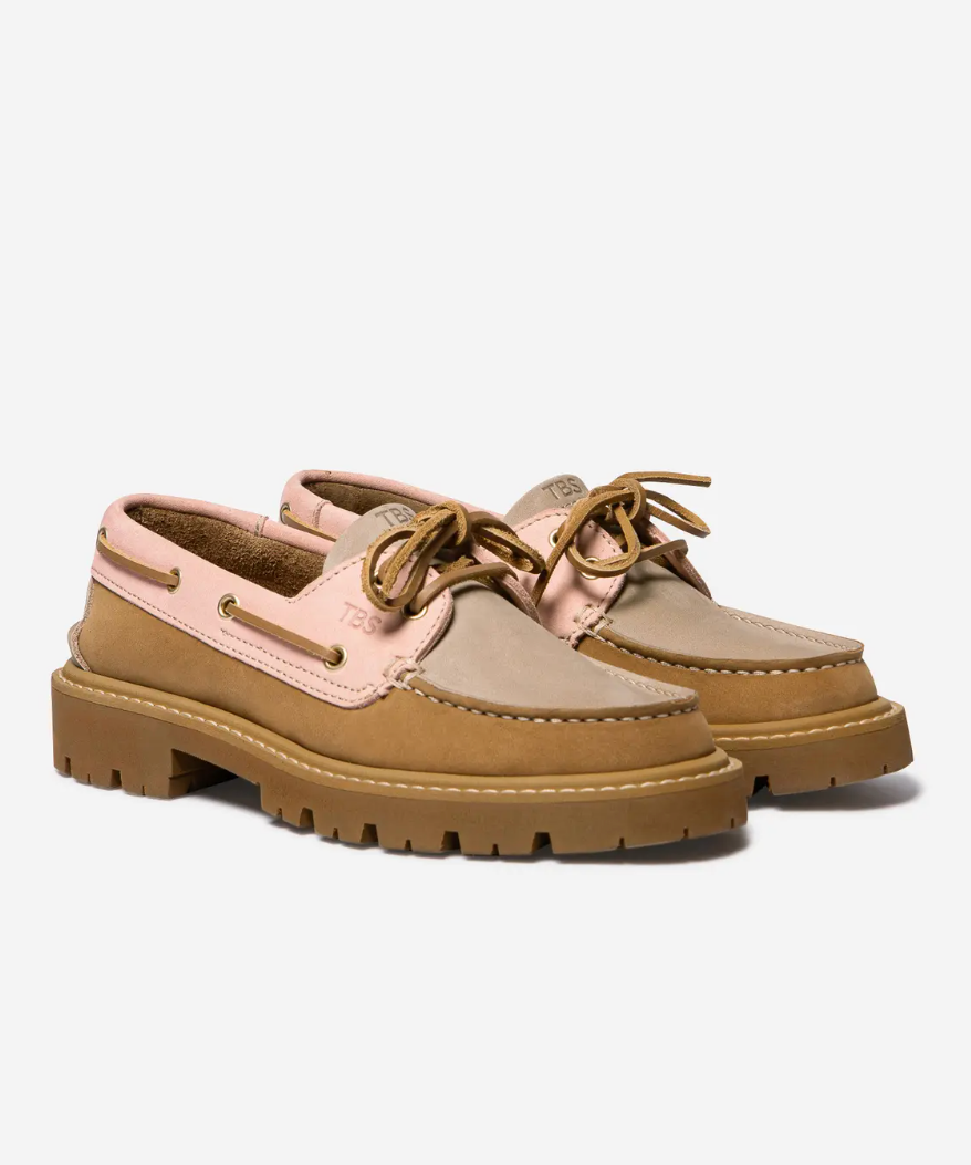 Chaussures bateau femme Lazaria - Tan et rosed - TBS Femme