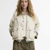Veste courte détails tartan Beadnell - Perle claire & beige - BARBOUR FEMME