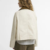 Veste courte détails tartan Beadnell - Perle claire & beige - BARBOUR FEMME