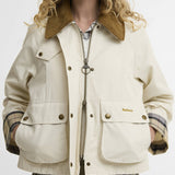 Veste courte détails tartan Beadnell - Perle claire & beige - BARBOUR FEMME