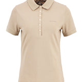 Polo ajusté à détails tartan Portsdown - Sable - BARBOUR FEMME