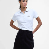 Polo ajusté à détails tartan Portsdown - Blanc hessian - BARBOUR FEMME