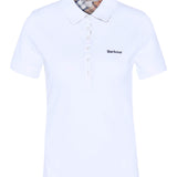 Polo ajusté à détails tartan Portsdown - Blanc hessian - BARBOUR FEMME