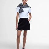 Polo ajusté à détails tartan Portsdown - Blanc hessian - BARBOUR FEMME