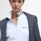 Polo ajusté à détails tartan Portsdown - Blanc hessian - BARBOUR FEMME