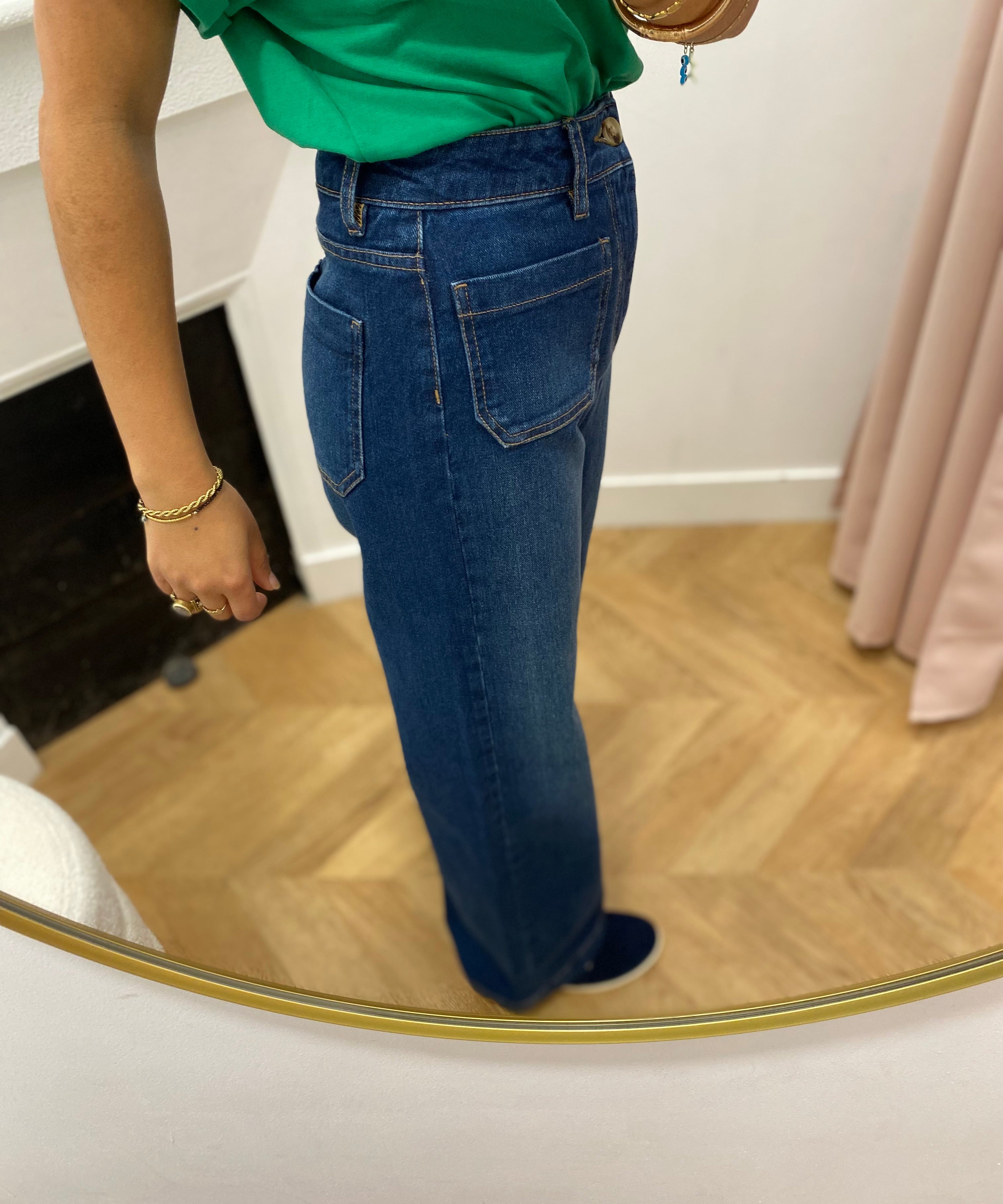 Jean large taille haute avec poches plaquées - Stone - LOLA ESPELETA