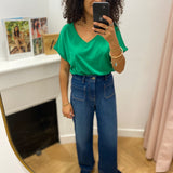 Jean large taille haute avec poches plaquées - Stone - LOLA ESPELETA