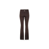 Vue de dos du legging flare marron NO NAME Carter révélant le logo argenté sur la ceinture